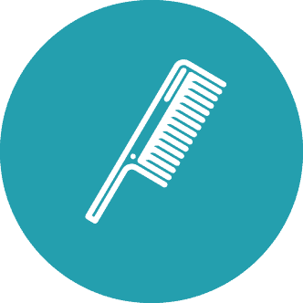 blue icon of hair comb