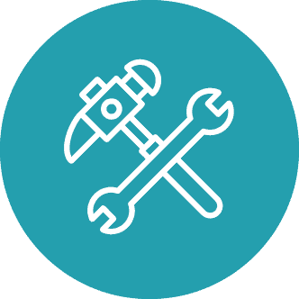 blue icon of tools