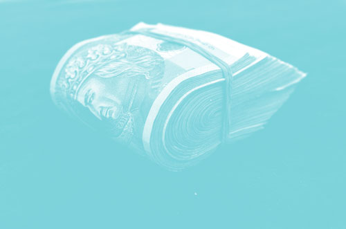 blue tinted image of cash