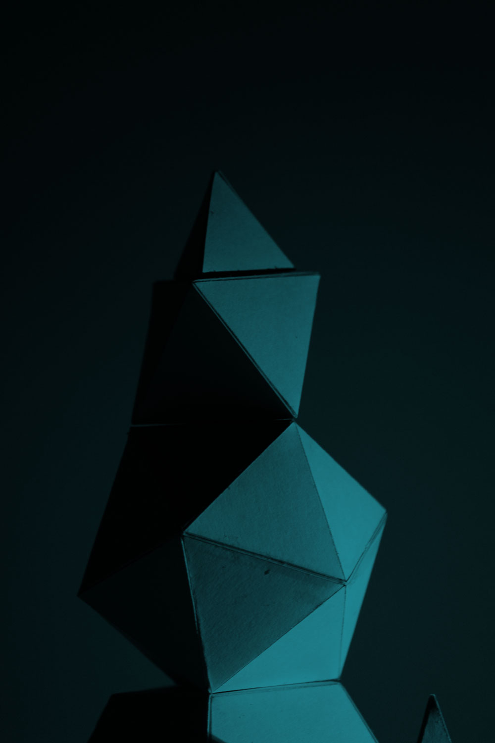 blue tinted image of geometric shapes