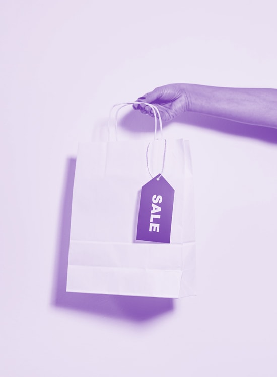 image of a bag with a sale tag