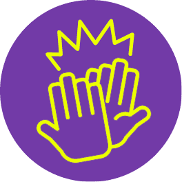 outline of clapping hands