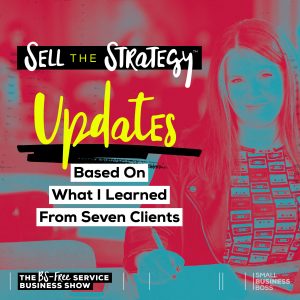 image of maggie with text that reads "sell the strategy updates"